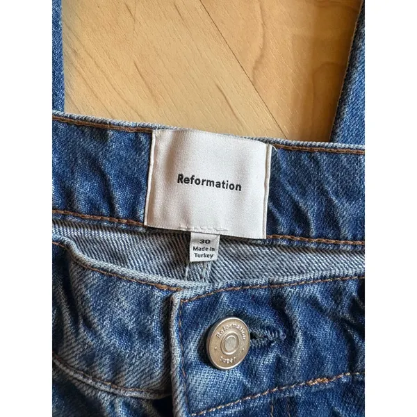 Reformation‎ Val 90s Mid Rise Straight Jeans In Pelican Size 30 - Image 4