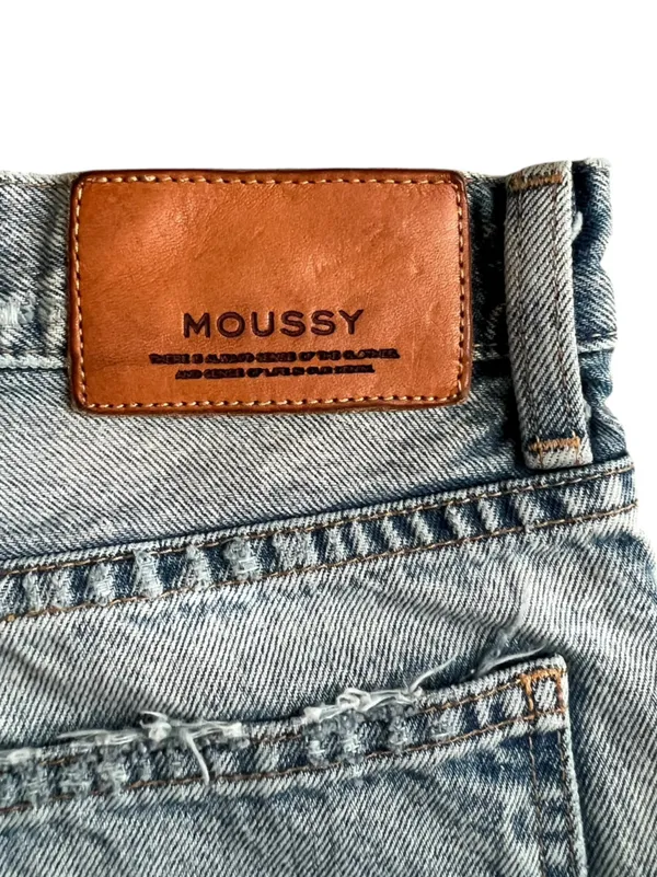 Moussy Women’s High Waisted Straight Leg Distressed Light Wash Jeans Size 26 - Image 6