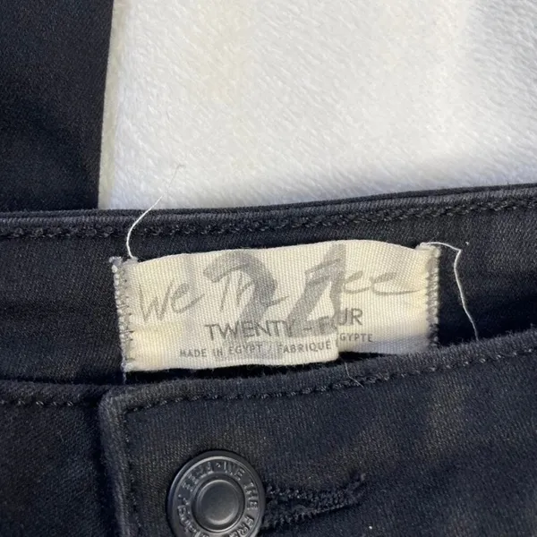 Free People‎ We The Free Black High Rise Skinny Jeans Split Hem Size 24 - Image 3