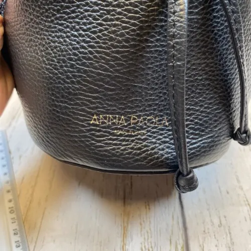 Anna Paola Italian Leather Bucket Drawstring Bag - Image 6