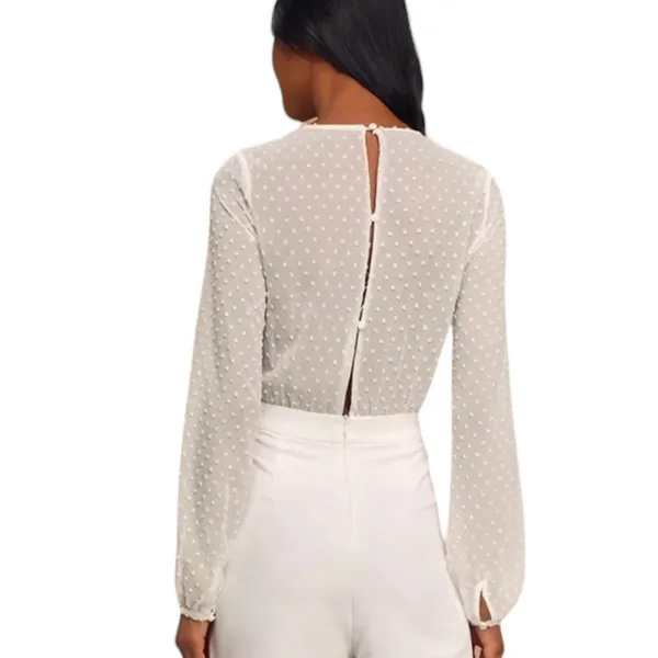 Lulu’S Clareese One Piece Jumpsuit Lace Ivory Long Sleeve Bridal Xs - Image 7