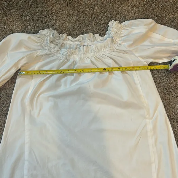 Liv & Laf Women’s White Hobo Peasant 3/4 Sleeve Dress XS - Image 7