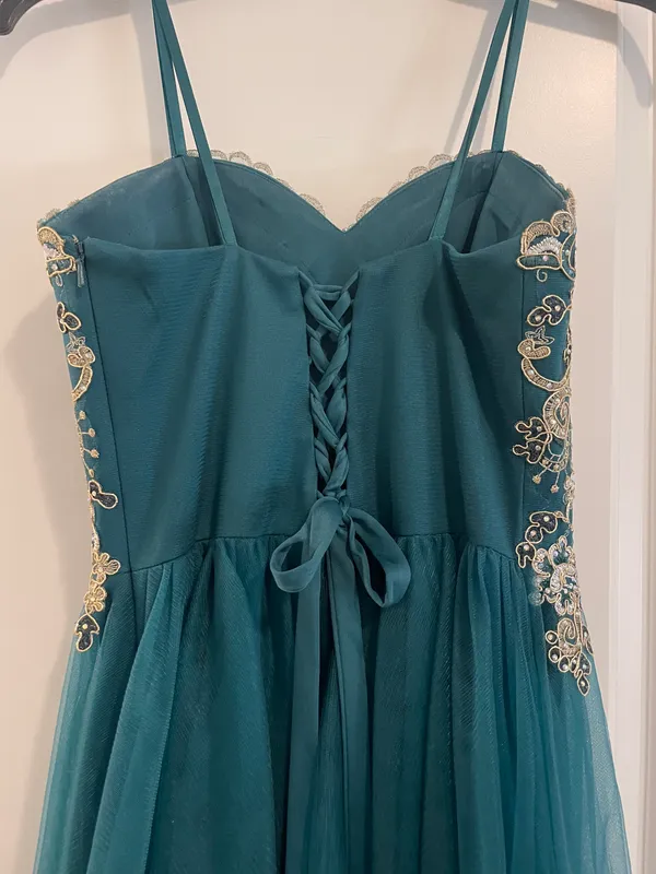 Windsor Green Strapless Prom Dress - Image 7