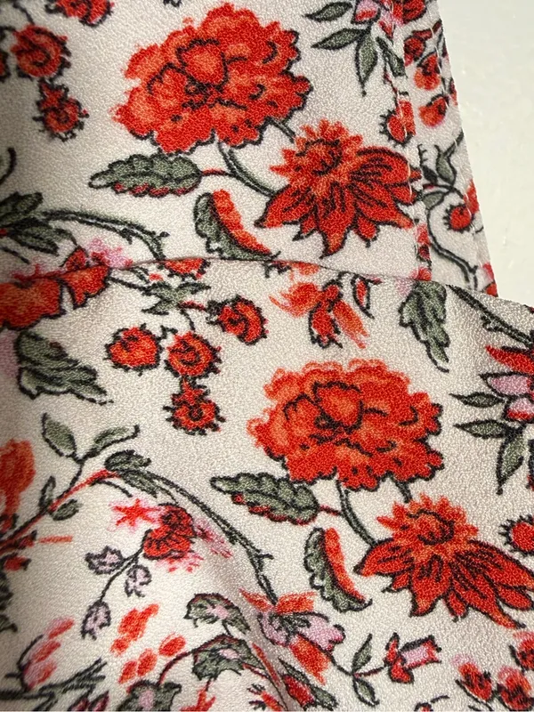 Abercrombie & Fitch Red Floral Cropped Tank Top XS Festival Summer Casual - Image 2