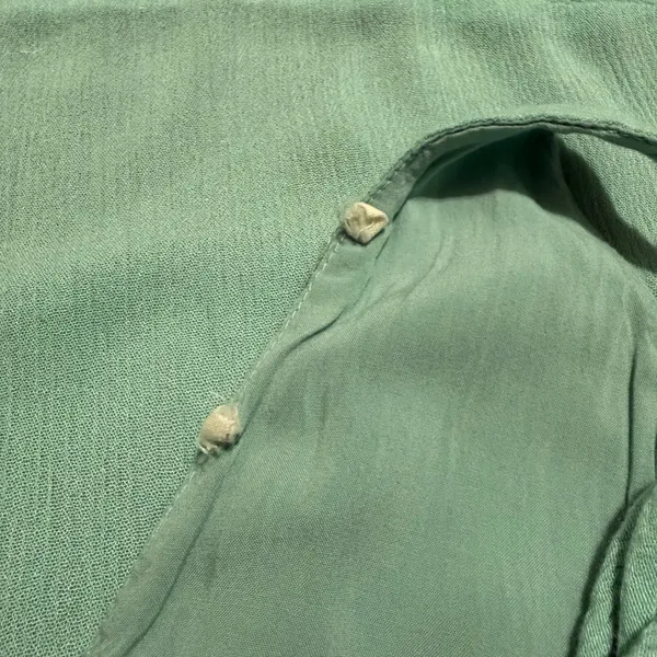 Maxi Wrap Dress Size L Mint Green Ruffle High-Low Cottagecore Coastal Romantic - Image 13
