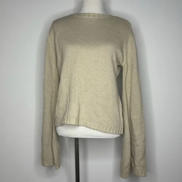 Tobi- Cream Knit Sweater with Wide Sleeves - Image 2