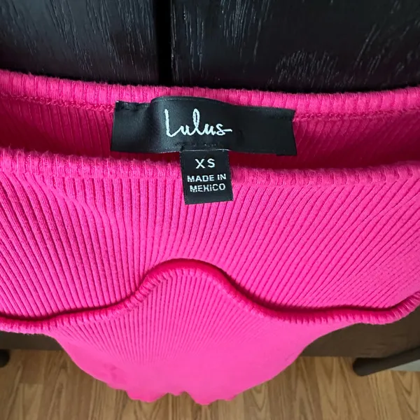 Lulu’s Hot Pink Ribbed Knit Mini Dress - Image 6