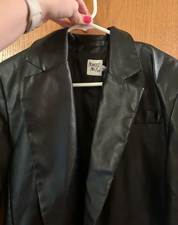 Princess Polly Black Leather Jacket - Image 2