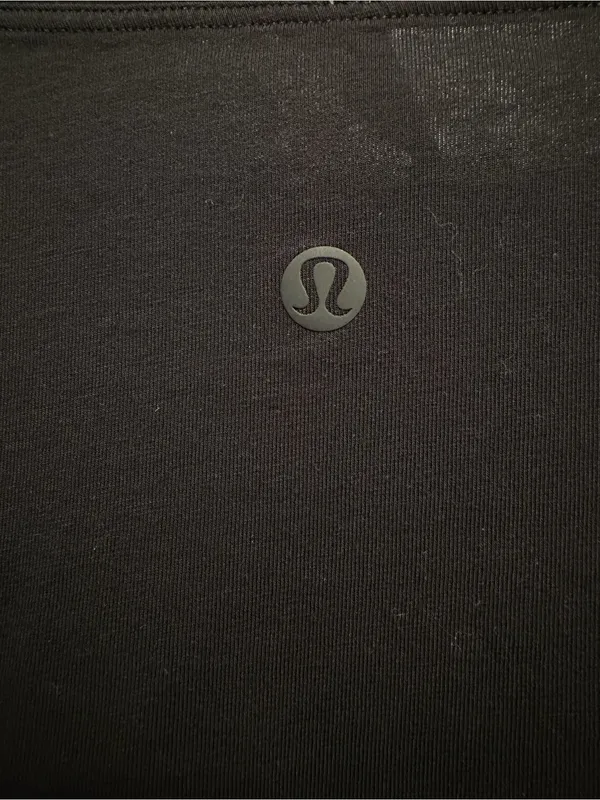Lululemon Womens Back In Action Shirt Size 8 Pima Cotton Black Athleisure W3CE0S - Image 5