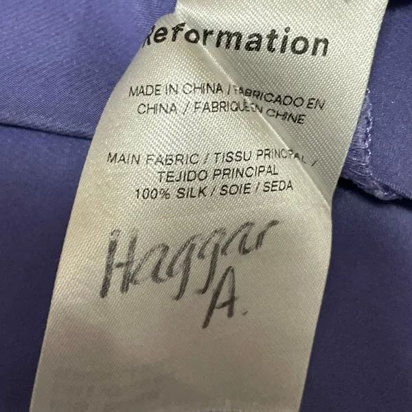 Reformation Purple Silky Satin High Waist Straight Maxi A-Line Slip Skirt Size 4 - Image 5