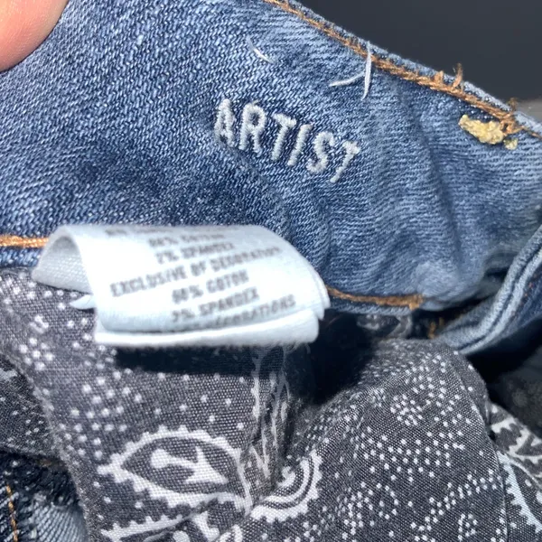 American Eagle Outfitters Light Blue Cropped Artist Ripped Jeans Size 6 - Image 8