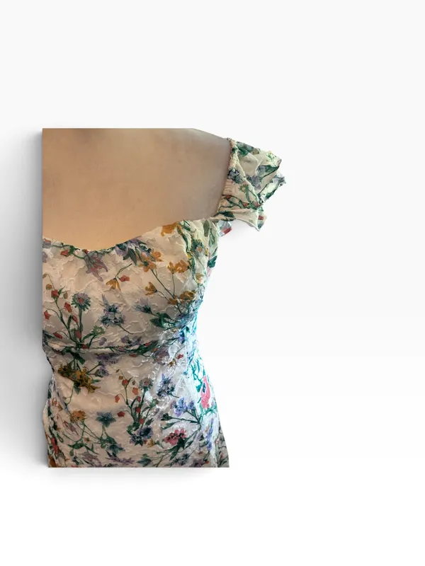 wild fable Strapless Floral Sundress in White with Pastel Print BRAND NEW - Image 4