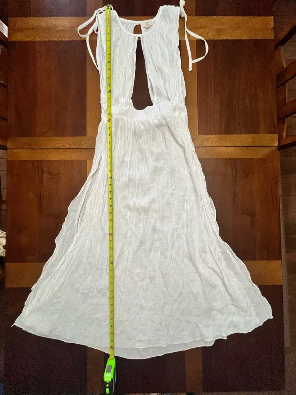 Sheer White Maxi Dress/Coverup Size Medium - Image 9