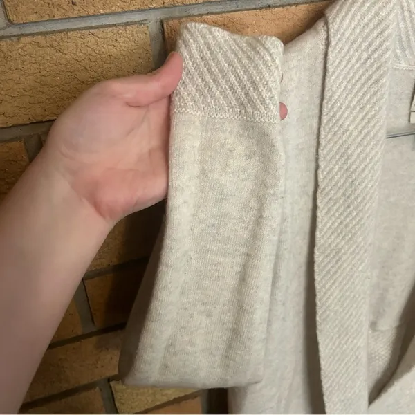 Cynthia Rowley 100% Cashmere Beige Open Front Cardigan Sweater Size Small - Image 5