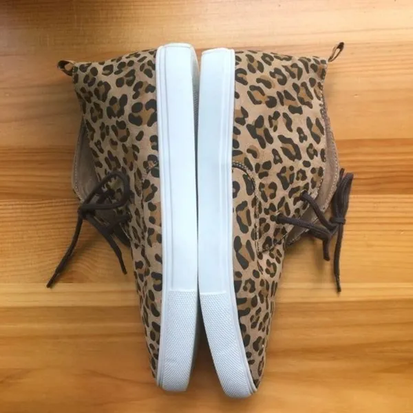 Gap Womens Cheetah Print Midtop Lace Up Sneaker Sz 8 - Image 7