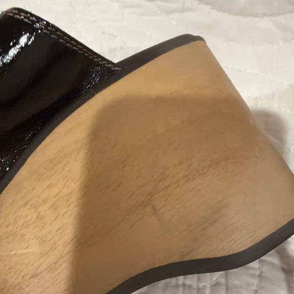 NEW 40/9 Black Free People Gabriela Clogs Platform Wedge Black Patent Leather - Image 8