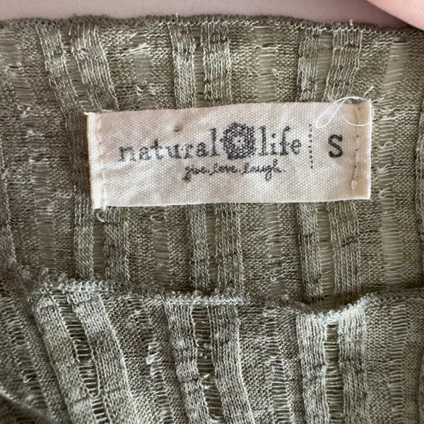 3235 | Natural Life Ribbed Knit Boat Neck Top Sage Green Boho Women S - Image 5