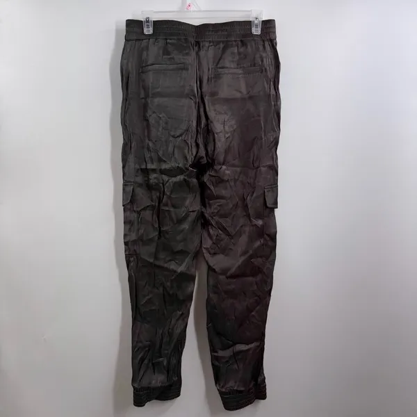 Anthropologie Shimmer Cargo Jogger Pants Womens Small Green Metallic Utility - Image 5