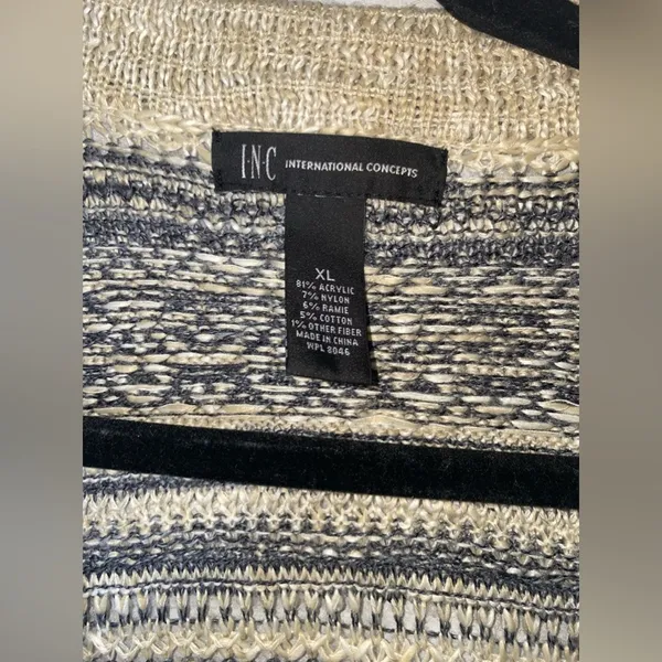 INC International Concepts Womens size XL Open Knit Sweater Cardigan Fair Isle - Image 4
