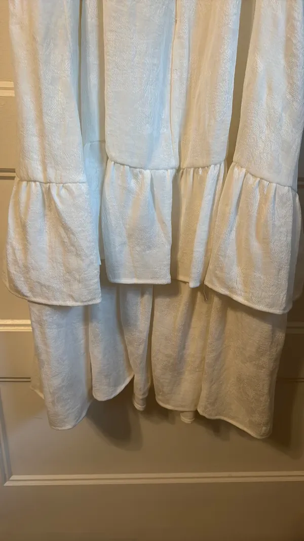 NWT White Spaghetti Strap ruffled tiered dress - Image 2