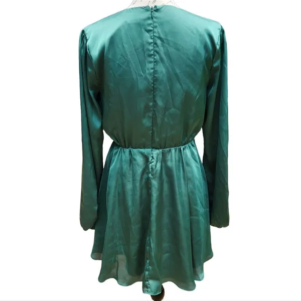 Lovers + Friends Ivy Dress Fit and Flare‎ Long Sleeve Green Small - Image 4