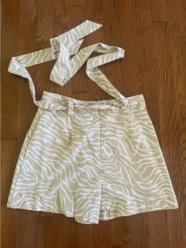 Blu Spero Beige Animal Striped Skort - Image 3