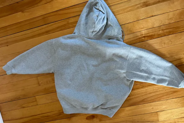 Grey Brandy Melville Zip-Up Hoodie Oversized - Image 3