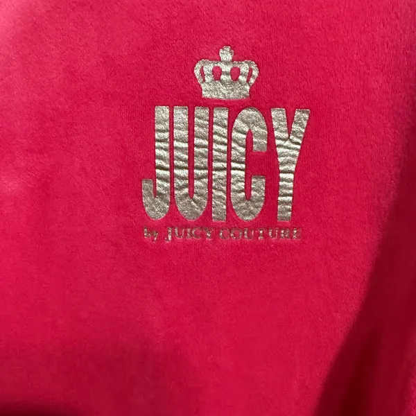 Juicy Couture Zip-up Velour Jumpsuit Hot Pink Y2K Soft Comfort Barbiecore‎ Sz M - Image 6