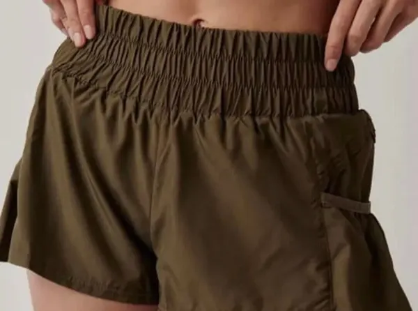 Free People Movement Olive Green Get Your Flirt On Shorts - Image 2