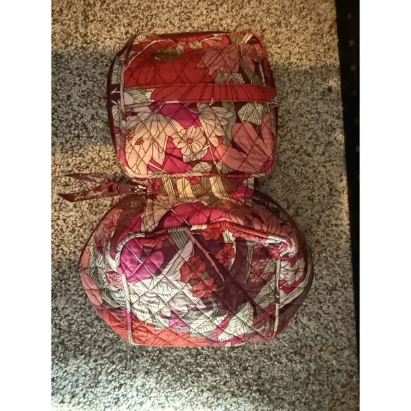 Vera Bradley Zip Around Cosmetic Bag Bohemian Blooms Pattern Travel Organizer - Image 5