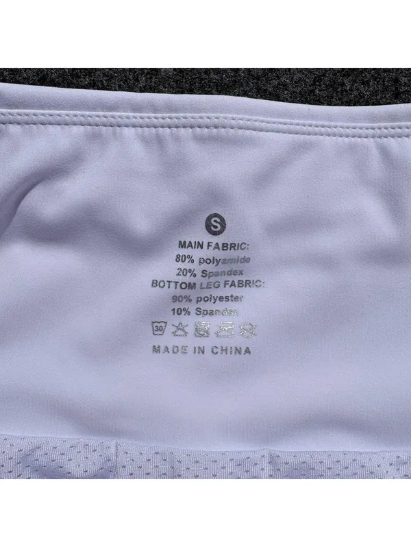 White Athletic Shorts with Inner Lining and Rear Zipper Pocket - Size Small - Image 6