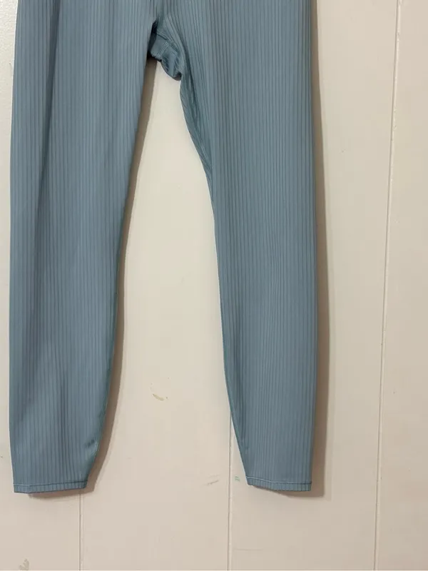 Vuori Inversion Rib Legging Mist Ribbed High Rise 7/8 Size M VW4134 - Image 3