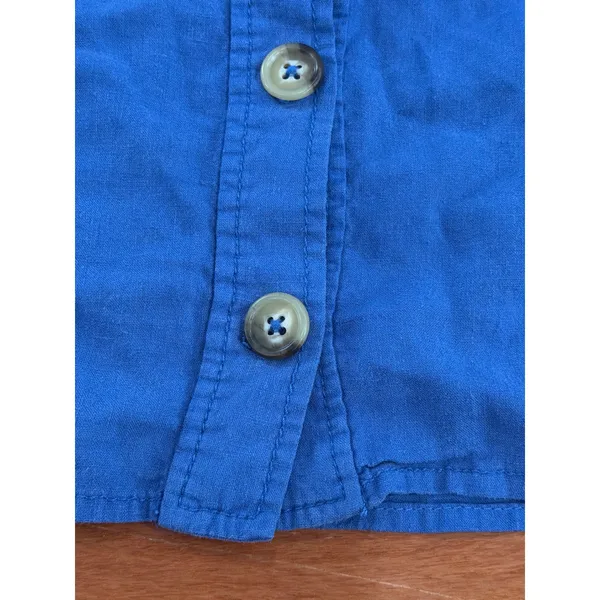 NWT Maeve Anthropologie Tank Top Womens Blue Linen Blend Button Front S - Image 2