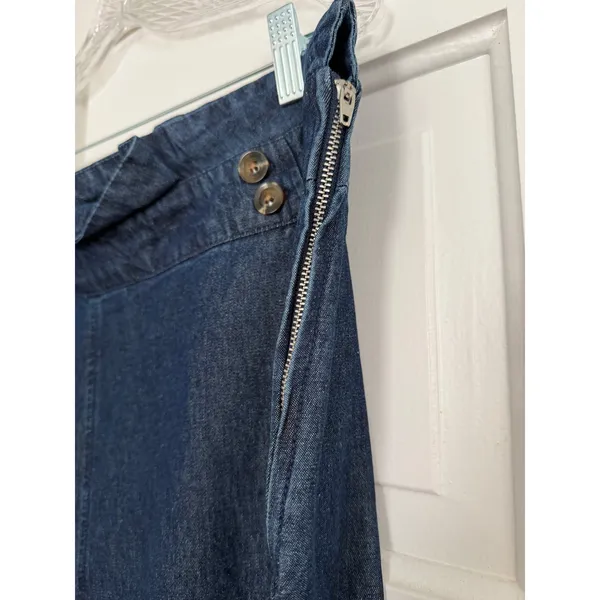Who What Wear Womens 16 Dark Wash Denim High Rise Wide Leg Crop Pants NWT - Image 10