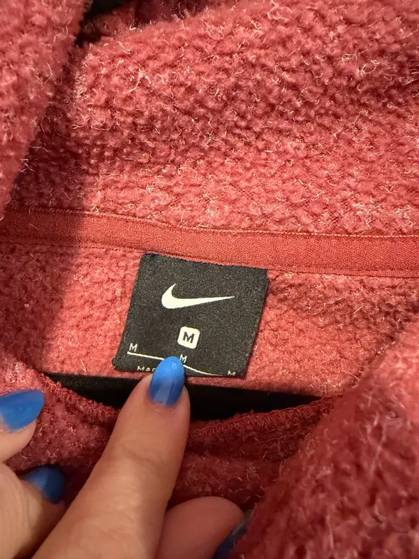 Red cowl neck‎ Nike Sherpa sweatshirt - Image 2