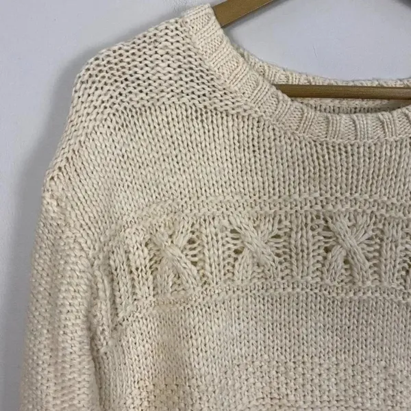 American Eagle Chunky Knit Wool Blend Fisherman Sweater - Image 5