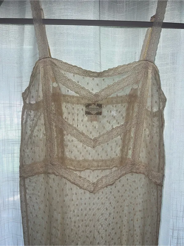 Free People Point D’Esprite Swiss Dot Slip Maxi Lace Dress Boho Romantic Western - Image 7