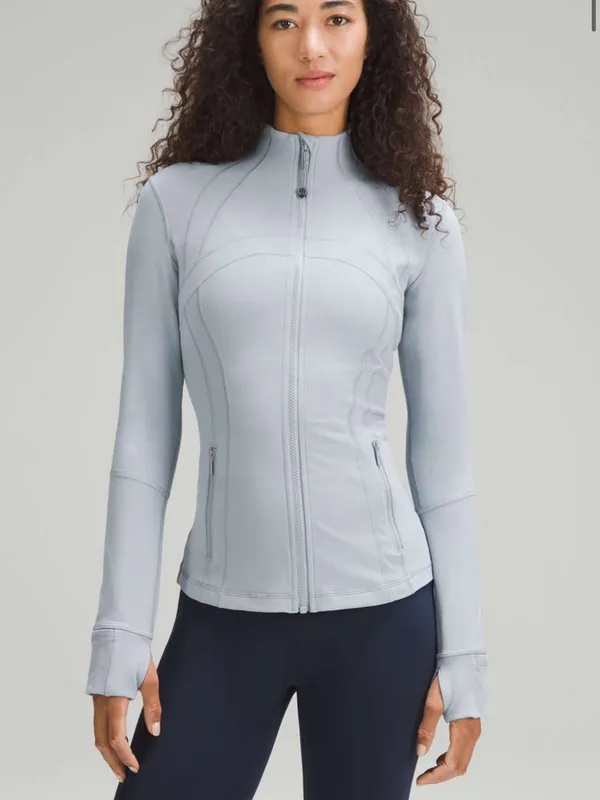 Lululemon Define Jacket Luon Chambray Light Blue Size 8 Zip Up Athletic Coat - Image 2