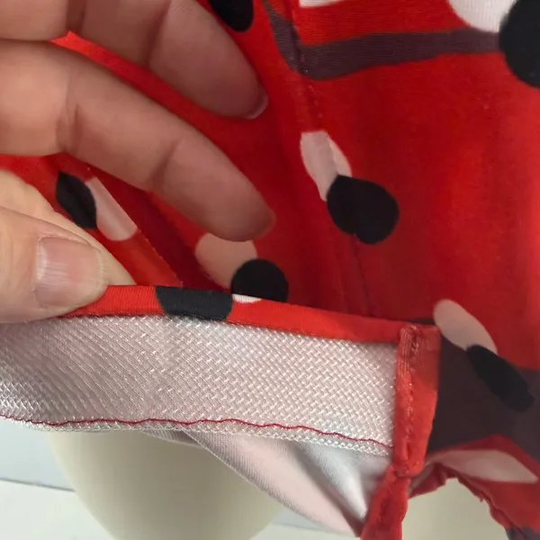 Shaquita Garcia Red Contrast Polka Dot Print Spaghetti Strap Sleeveless Top S - Image 3