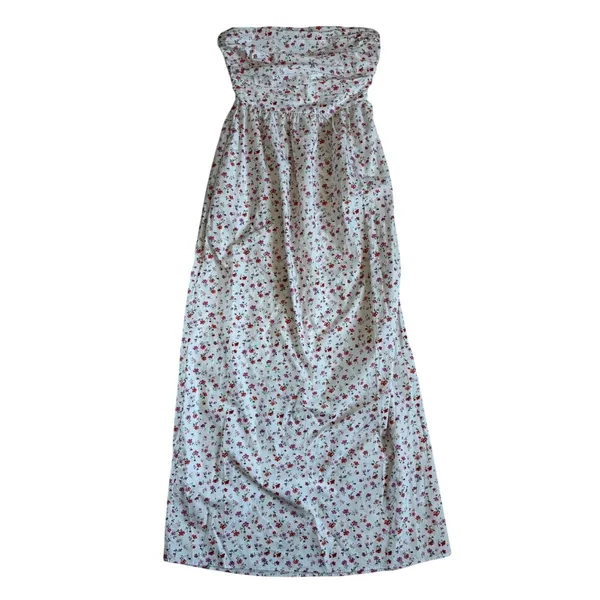 French‎ Connection Strapless Floral Maxi Dress Cerise Pink Multi Cotton - 0 NEW - Image 9