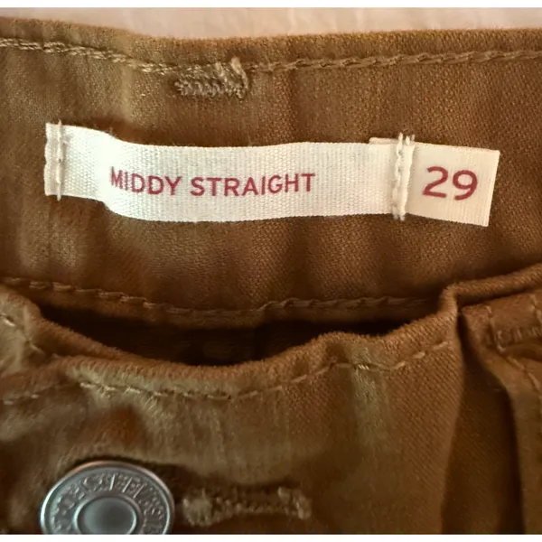 Levis Pants Womens Size 29 Brown Mid Rise Straight Twill Cotton 5 Pocket NWT - Image 9
