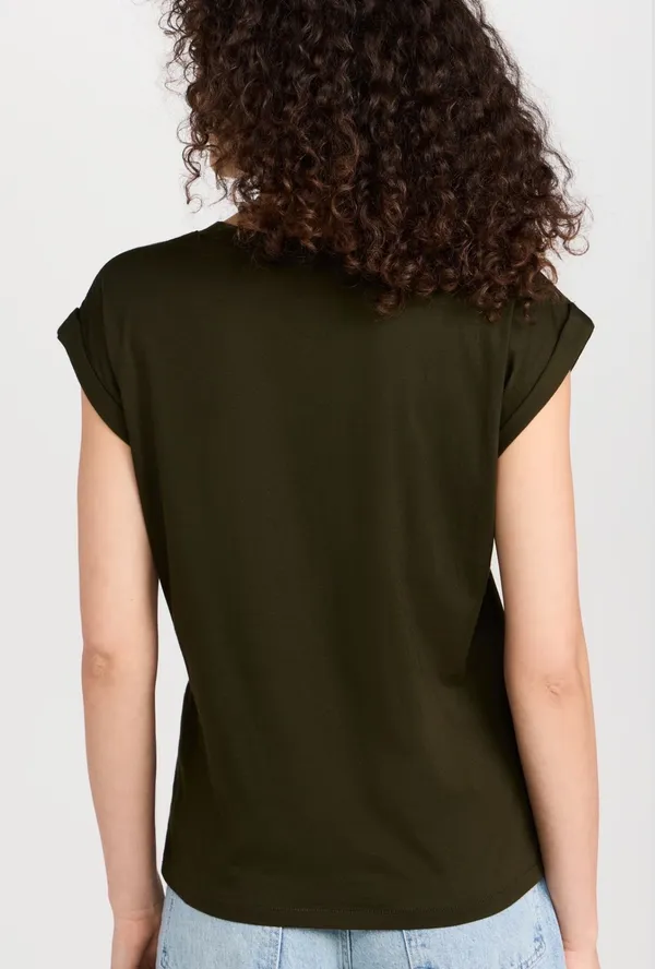 Frame Easy V-Neck Tee Dark Green Size Large - Image 2