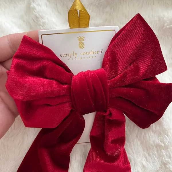 NEW Simply Southern Large Red Velvet Hair Bow Christmas Holiday Bow NWT - Image 2