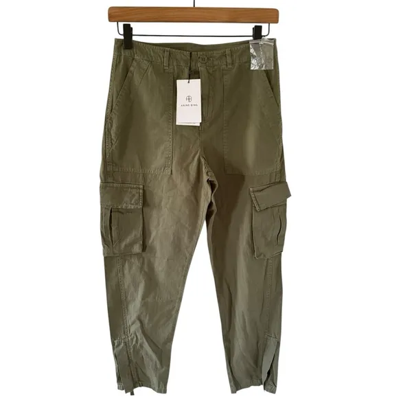 Anine Bing NEW Cargo Trouser Olive Green - Image 5