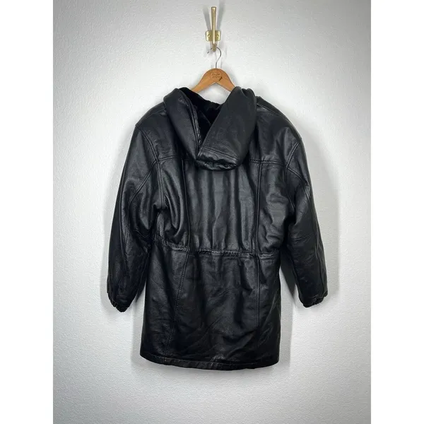 Vintage Wilson Leather Jacket Womens Faux Fur Lined Large Heavyweight Warm - Image 5