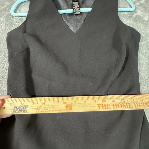 Lauren Ralph Lauren Sheath Dress Sz 4 Black V-Neck Sleeveless Timeless Classic - Image 9