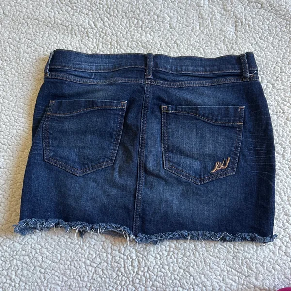 Express navy blue denim mini skirt - Image 3