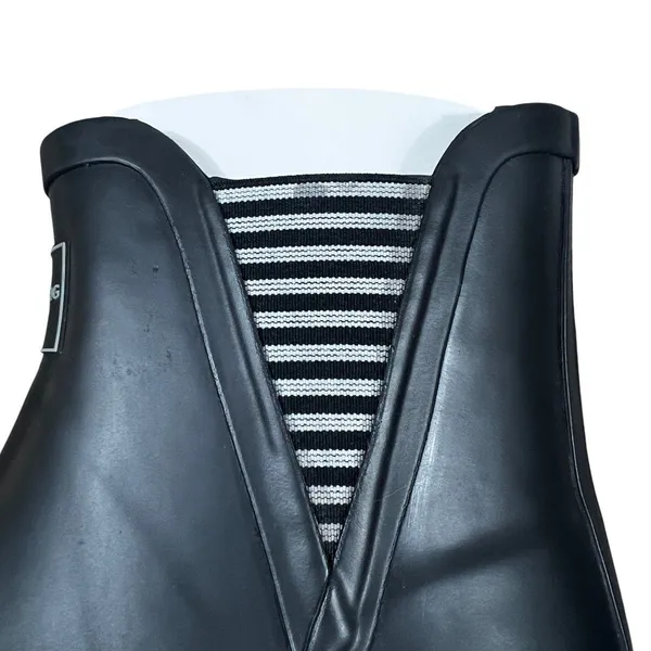 London Fog Piccadilly Striped Rain Boots Black Ankle Rubber Waterproof Size 8M - Image 9