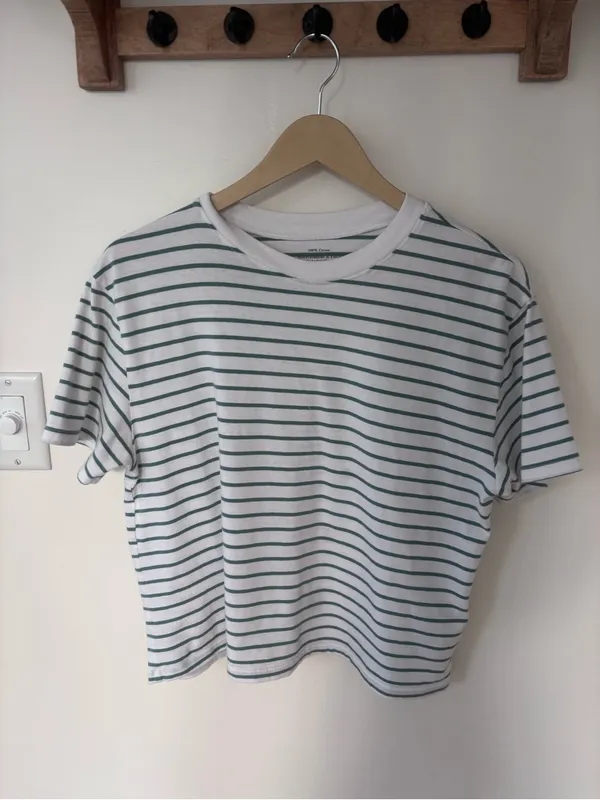 Abercrombie & Fitch Soft Collection 100% Cotton T-Shirt Women’s S White & Green - Image 3