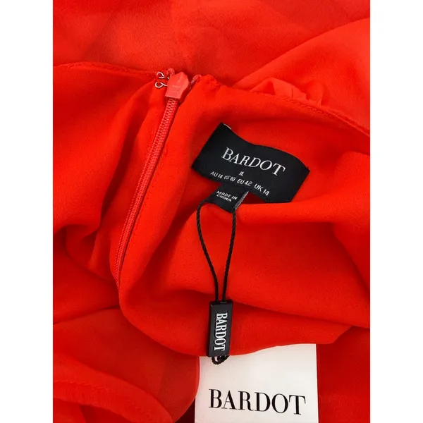 Bardot XL Orange Maxi Dress NWT - Halter Backless Formal Dress Defect Zipper 54" - Image 8